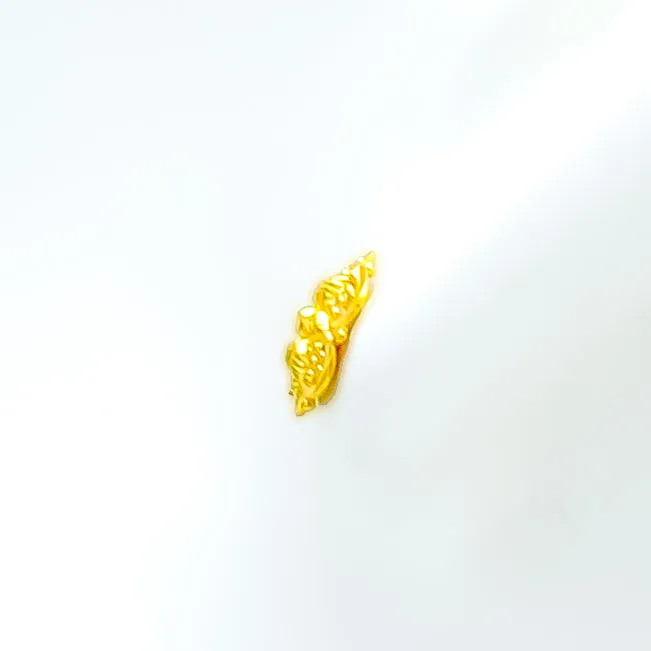 Andaaz Jewelers Earrings Graceful Engraved 22k Gold Baby Earrings