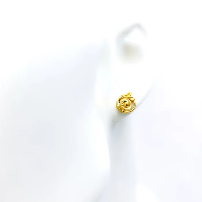 Andaaz Jewelers Earrings Ornate Delicate 22k Gold Top Earrings