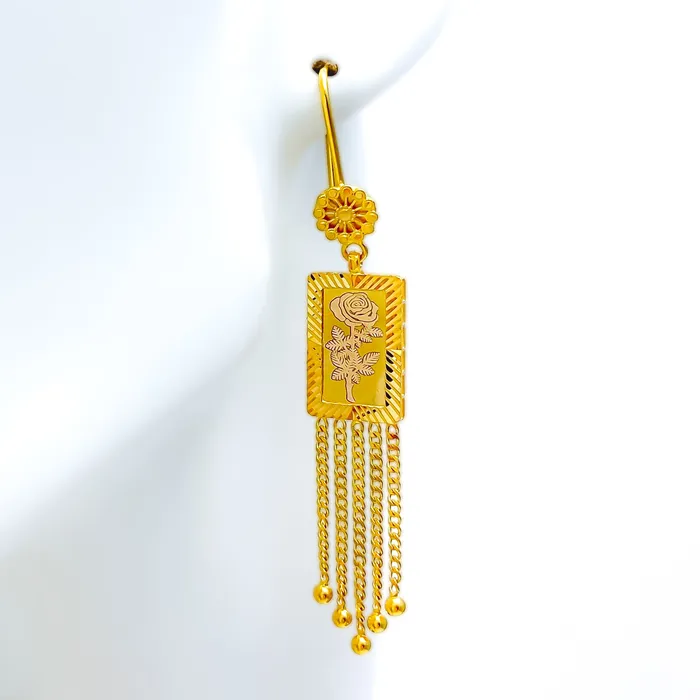 Andaaz Jewelers Earrings Reflective Elegant 21k Gold Coin Hanging Earrings Andaaz Jewelers Earrings Reflective Elegant 21k Gold Coin Hanging Earrings