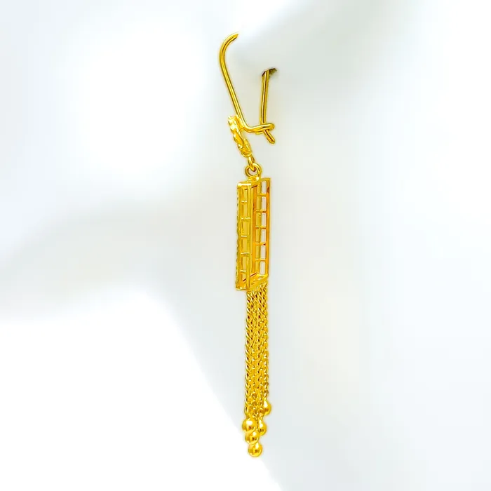 Andaaz Jewelers Earrings Reflective Elegant 21k Gold Coin Hanging Earrings