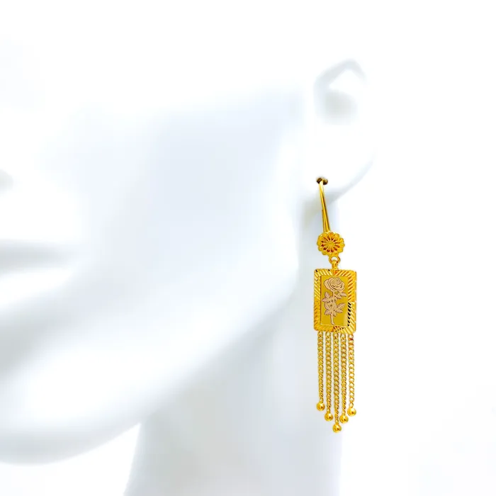 Andaaz Jewelers Earrings Reflective Elegant 21k Gold Coin Hanging Earrings