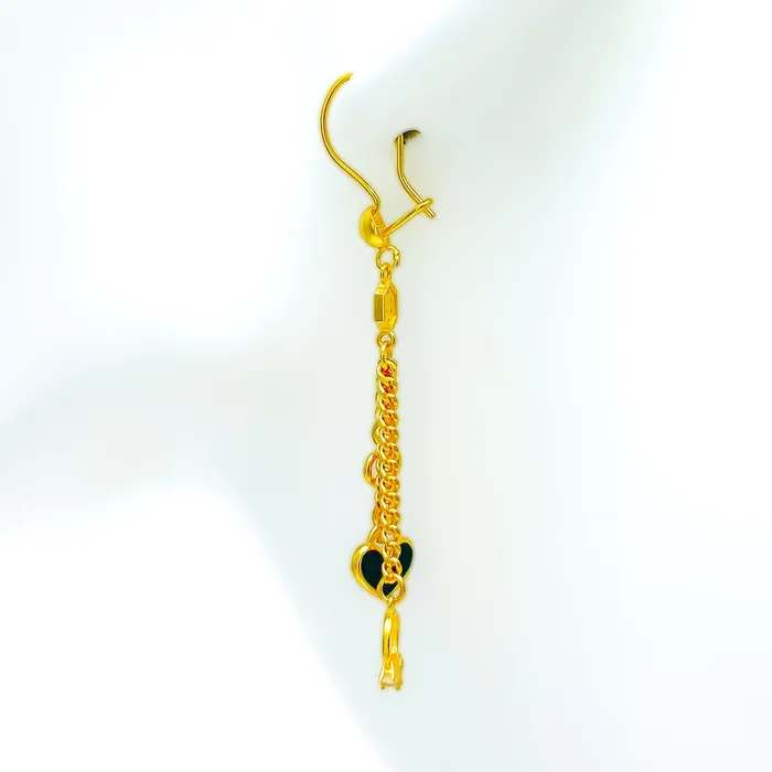 Andaaz Jewelers Earrings Trendy Chic 21k Gold CZ Hanging Earrings