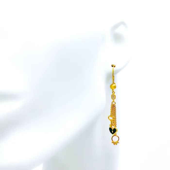 Andaaz Jewelers Earrings Trendy Chic 21k Gold CZ Hanging Earrings