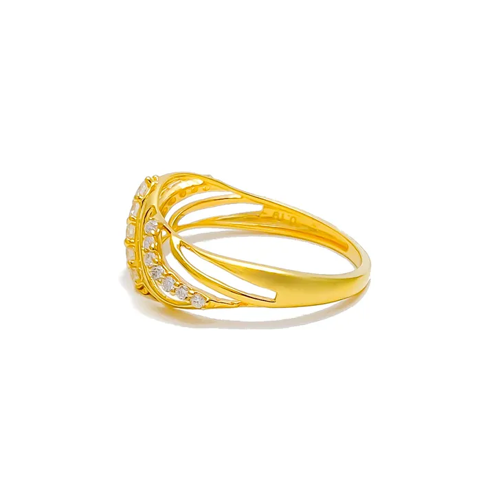 Andaaz Jewelers Fancy Magnificent Wavy 18K Gold Diamond Ring Rings