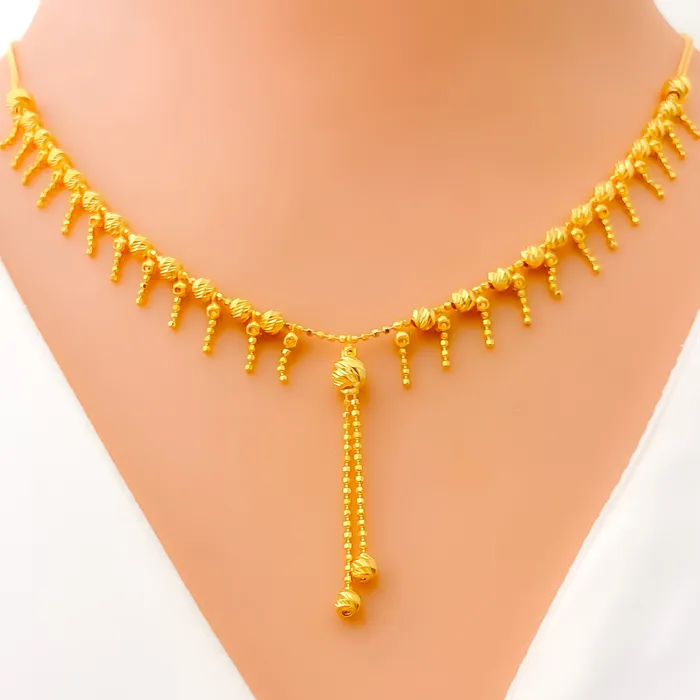 Andaaz Jewelers Necklaces Shiny Sophisticated Chic 22K Gold Necklace Set