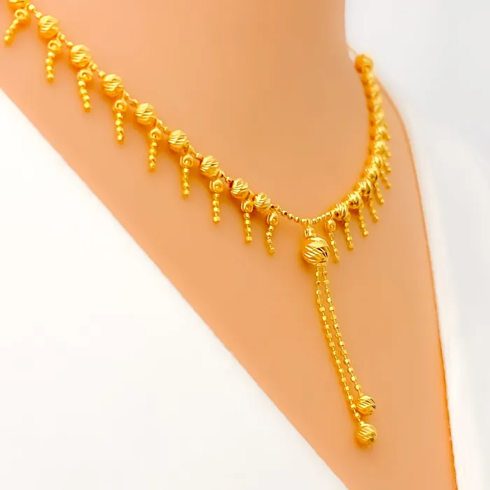 Andaaz Jewelers Necklaces Shiny Sophisticated Chic 22K Gold Necklace Set