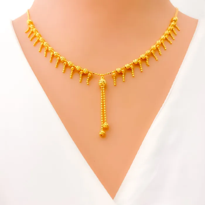 Andaaz Jewelers Necklaces Shiny Sophisticated Chic 22K Gold Necklace Set