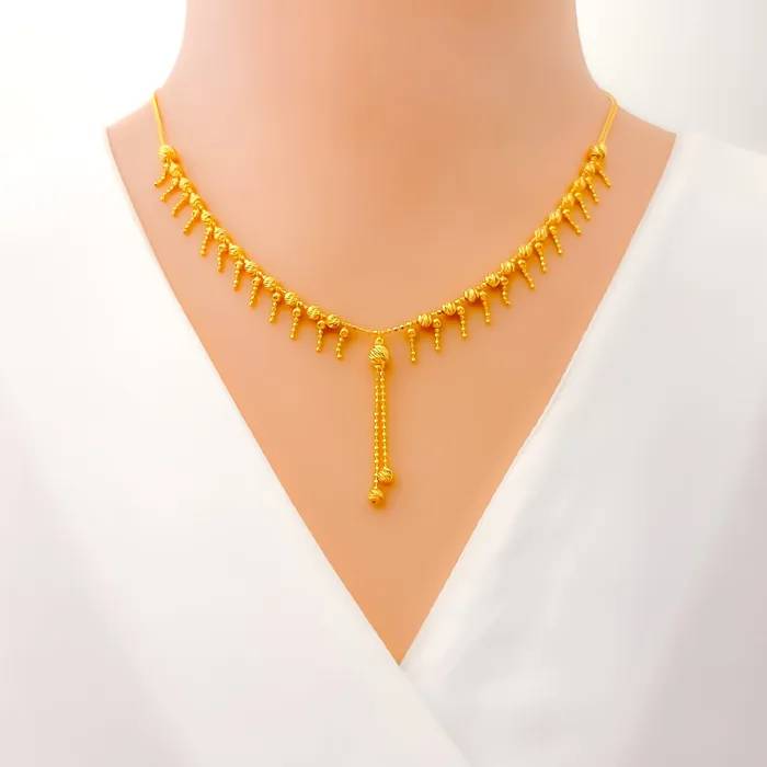 Andaaz Jewelers Necklaces Shiny Sophisticated Chic 22K Gold Necklace Set