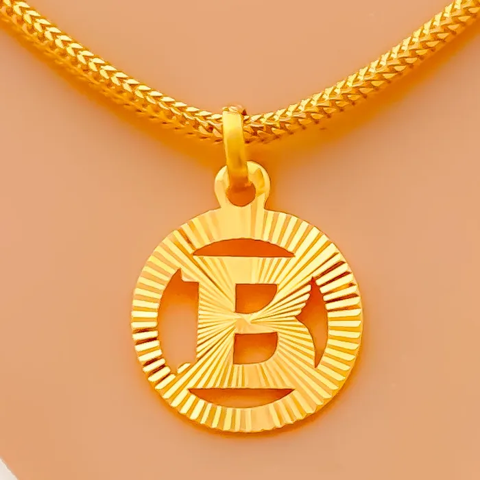 Andaaz Jewelers PreStyled Sets B 22k Gold Letter Pendant
