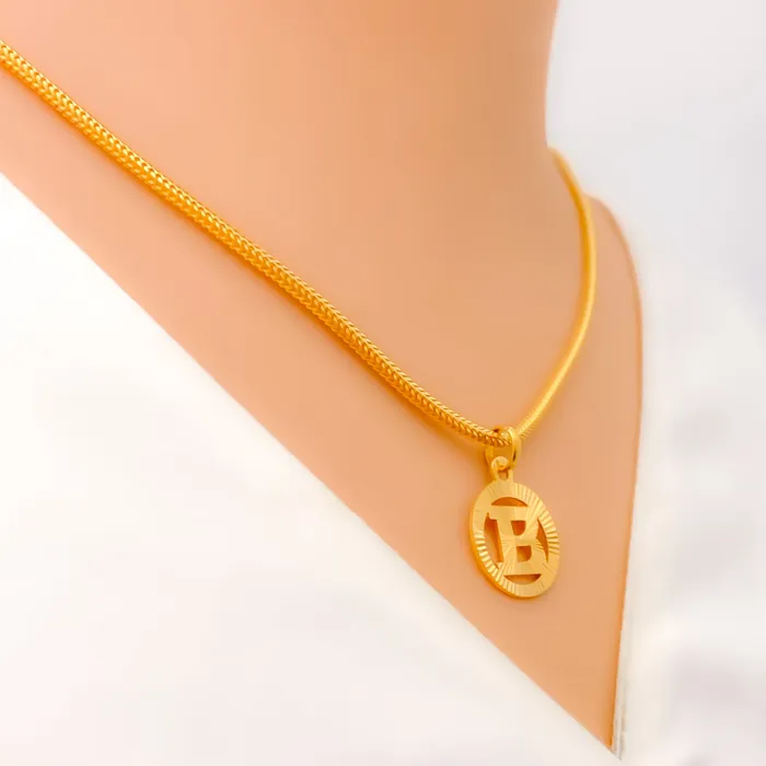 Andaaz Jewelers PreStyled Sets B 22k Gold Letter Pendant