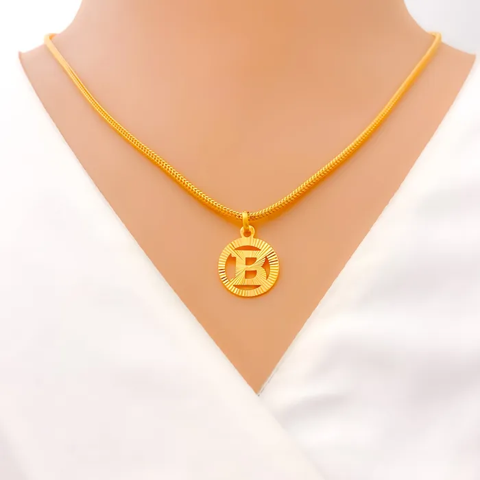 Andaaz Jewelers PreStyled Sets B 22k Gold Letter Pendant