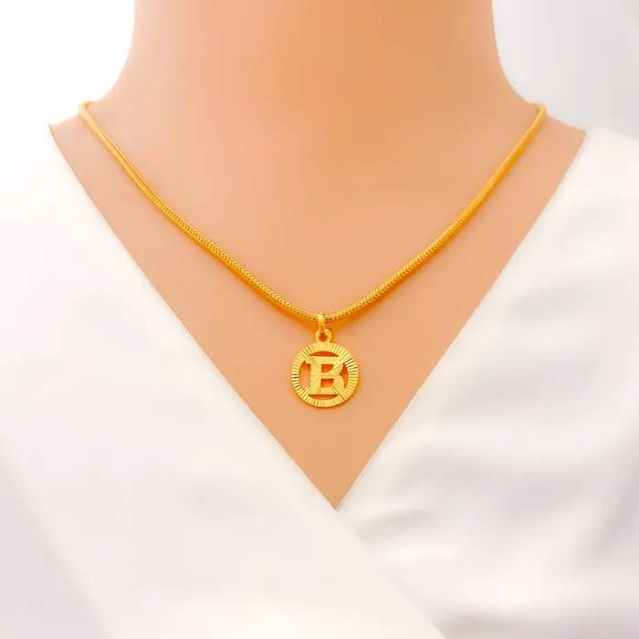 Andaaz Jewelers PreStyled Sets B 22k Gold Letter Pendant