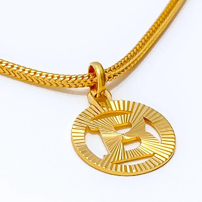 Andaaz Jewelers PreStyled Sets B 22k Gold Letter Pendant