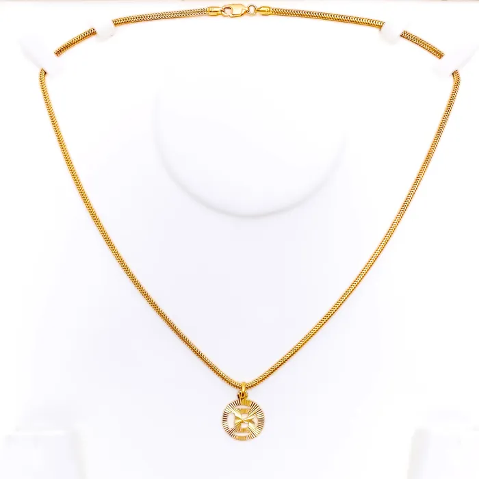 Andaaz Jewelers PreStyled Sets B 22k Gold Letter Pendant