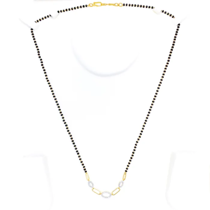 Andaaz Jewelers PreStyled Sets Bright Oval Diamond 18k Gold Mangal Sutra