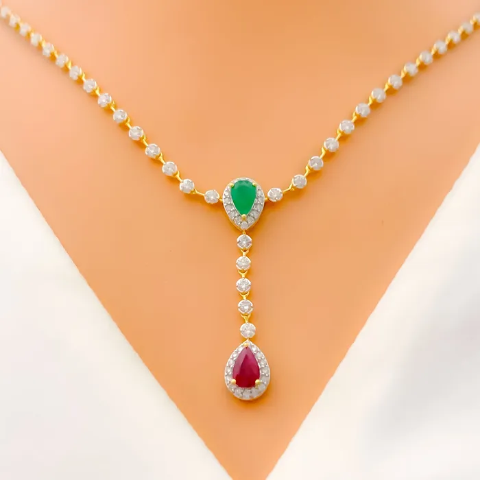 Andaaz Jewelers PreStyled Sets Chic Vibrant Drop Diamond 18k Gold Set