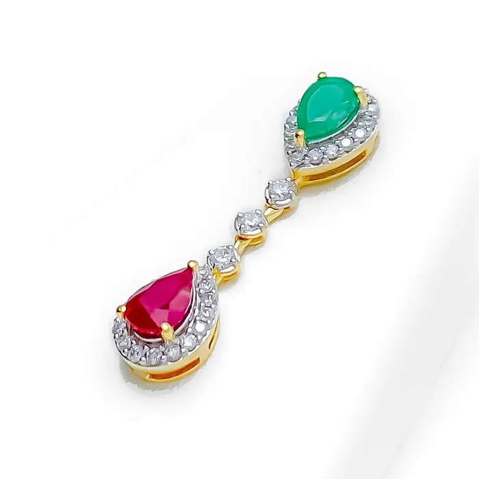 Andaaz Jewelers PreStyled Sets Chic Vibrant Drop Diamond 18k Gold Set