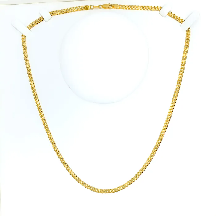 Andaaz Jewelers PreStyled Sets Classy Cuban Link 22K Gold Chain 16