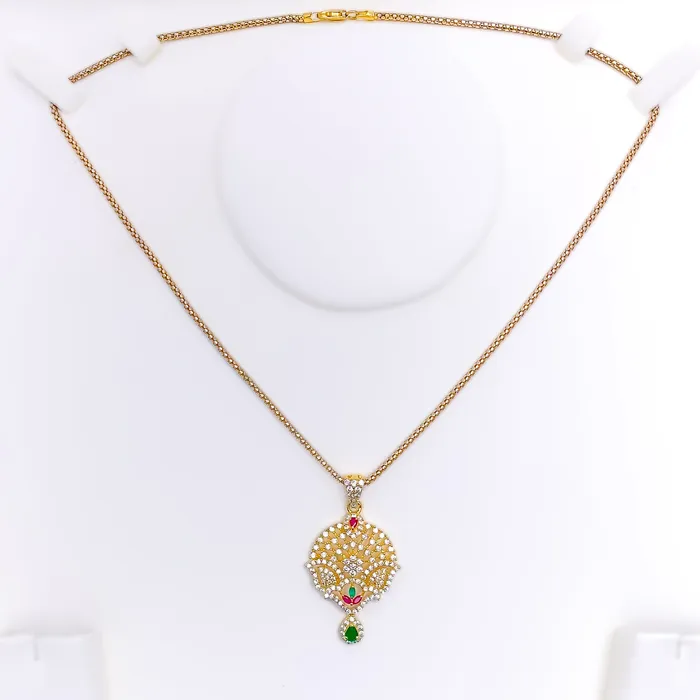 Andaaz Jewelers PreStyled Sets Dressy Gorgeous 22k Gold CZ Pendant
