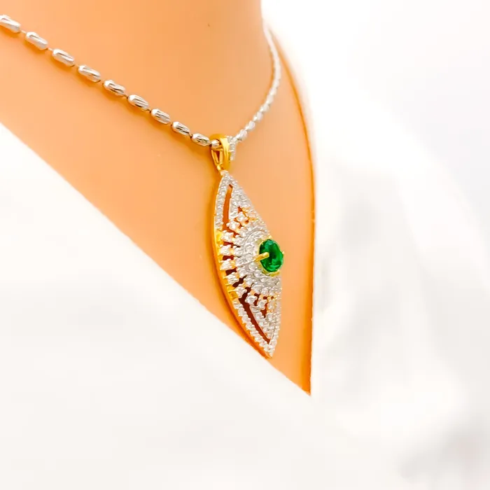 Andaaz Jewelers PreStyled Sets Elevated Marquise Drop Diamond 18k Gold Pendant Set