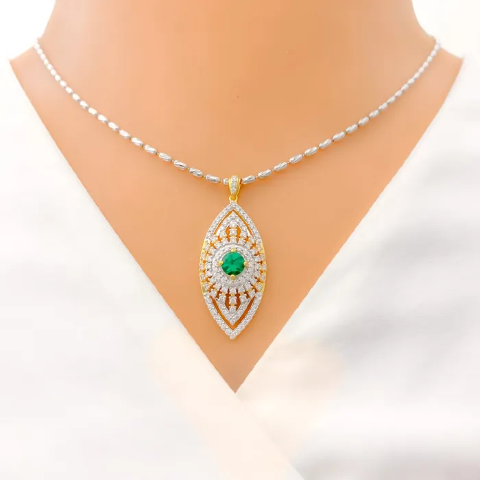 Andaaz Jewelers PreStyled Sets Elevated Marquise Drop Diamond 18k Gold Pendant Set