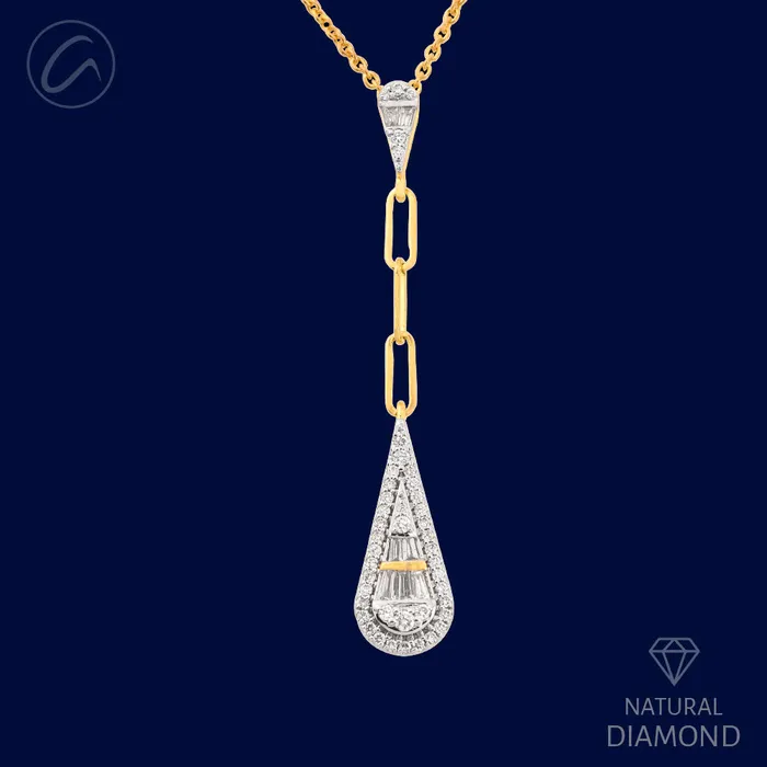 Andaaz Jewelers PreStyled Sets Elongated Drop Diamond 18k Gold Set
