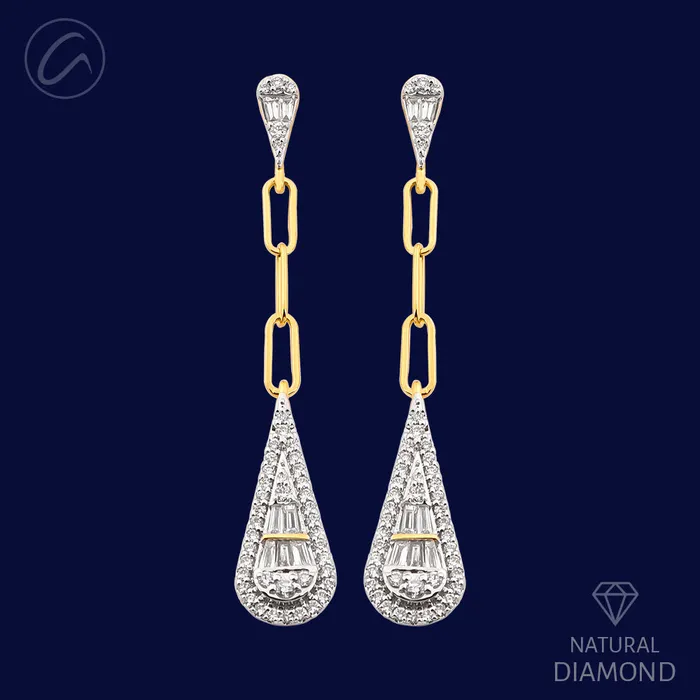 Andaaz Jewelers PreStyled Sets Elongated Drop Diamond 18k Gold Set