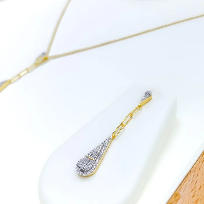Andaaz Jewelers PreStyled Sets Elongated Drop Diamond 18k Gold Set