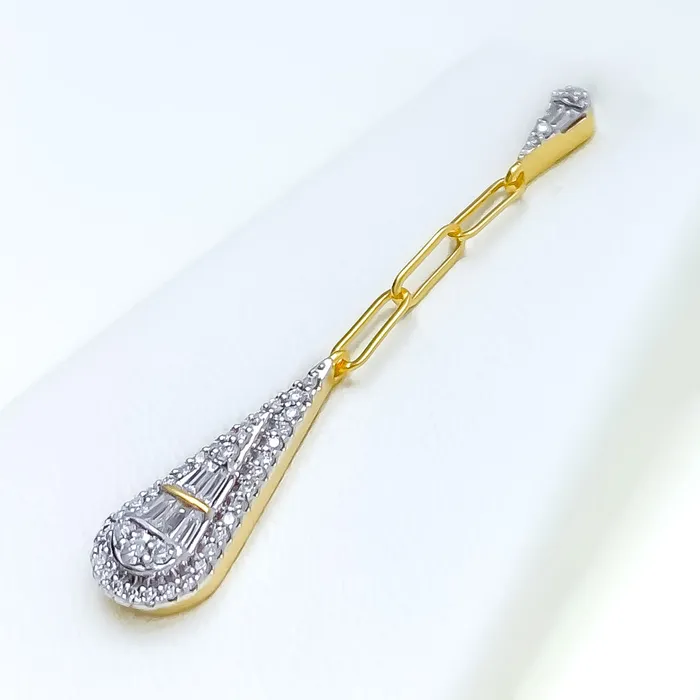 Andaaz Jewelers PreStyled Sets Elongated Drop Diamond 18k Gold Set