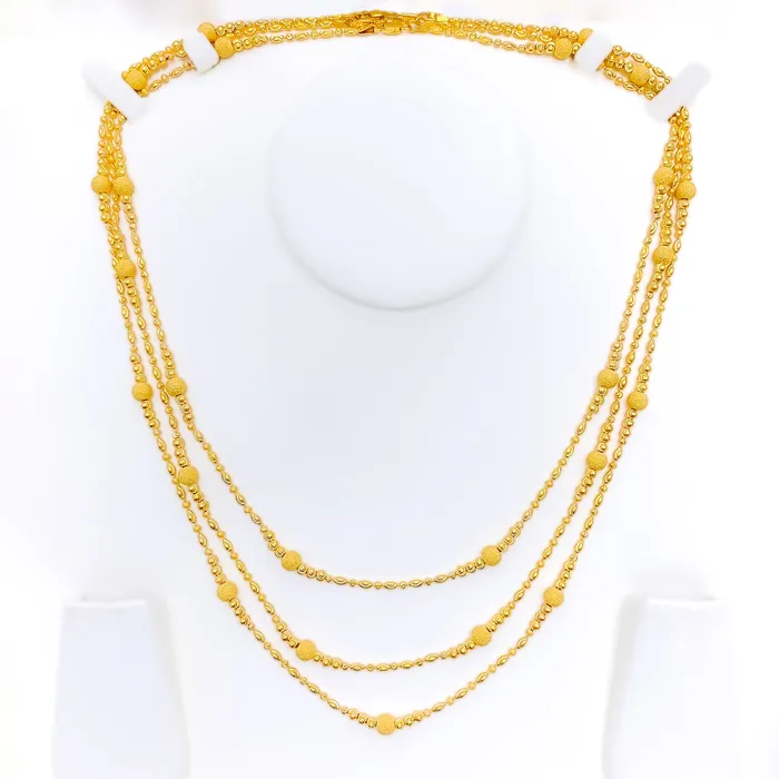 Andaaz Jewelers PreStyled Sets Fancy Graduating Orb 22K Gold Chain 21