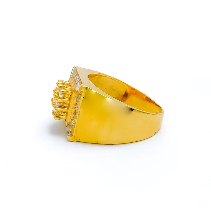 Andaaz Jewelers Rings Elevated Regal Mens Diamond 18k Gold Ring