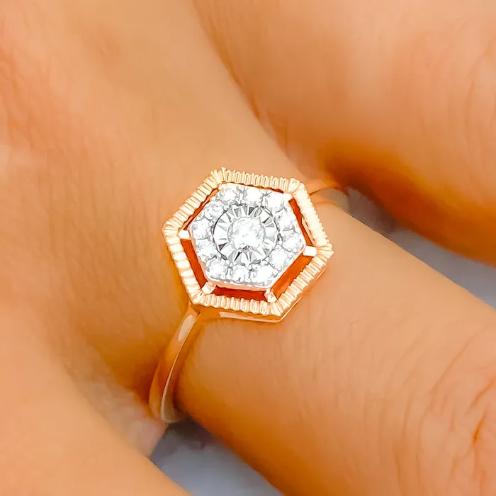 Andaaz Jewelers Rings Luxurious Rose 18k Gold Diamond Ring
