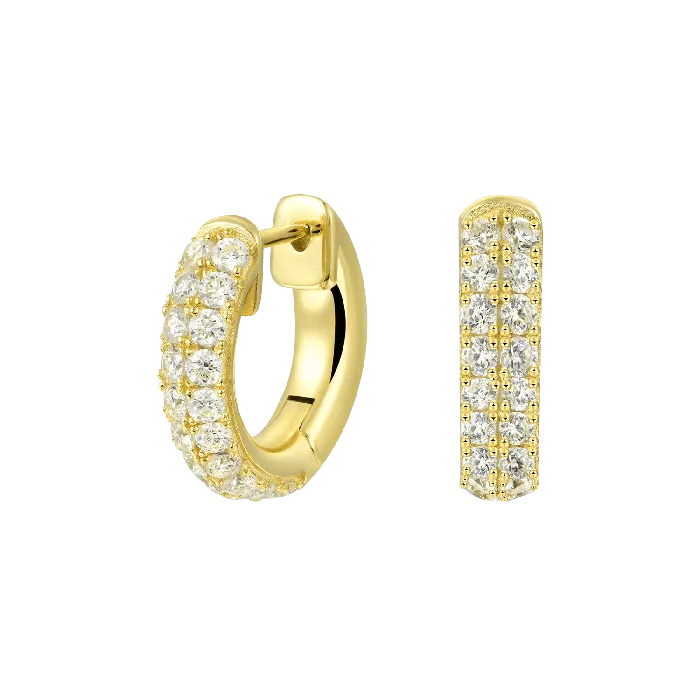 aporro Earrings Double Row Hoop Earring