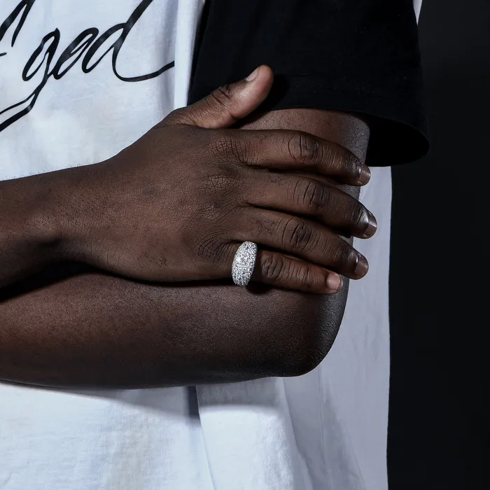 aporro Iced Out Curved Ring Rings
