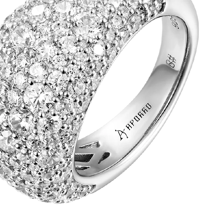 aporro Iced Out Curved Ring Rings