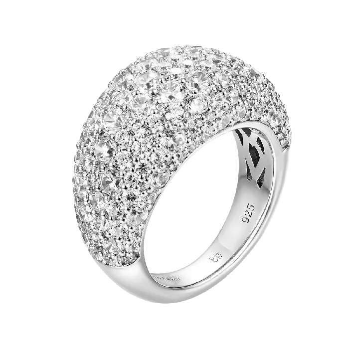 aporro Iced Out Curved Ring Rings