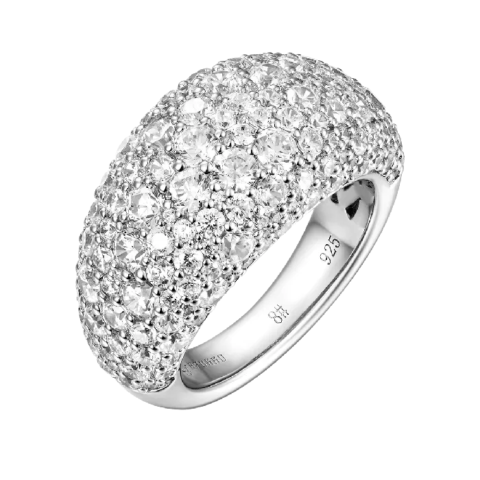aporro Iced Out Curved Ring Rings