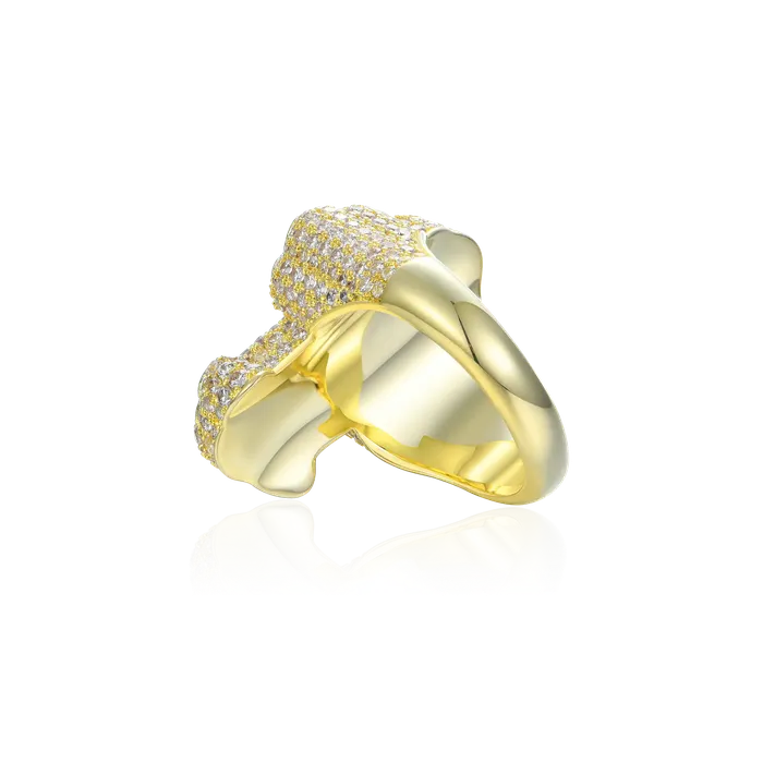aporro Rings Iced Vitraux Vintage Starry Night Cross Ring