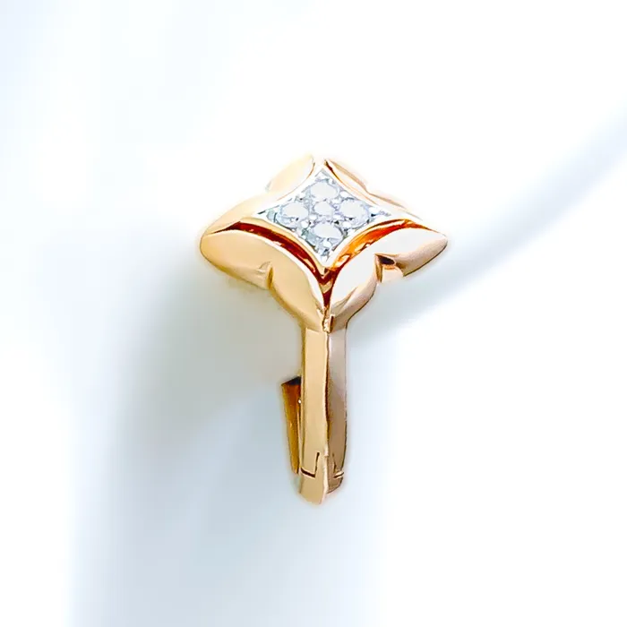Attractive Modern 18K Rose Gold Diamond Bali Earrings Andaaz Jewelers Earrings Attractive Modern 18K Rose Gold Diamond Bali Earrings Andaaz Jewelers Earrings