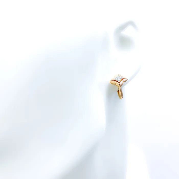 Attractive Modern 18K Rose Gold Diamond Bali Earrings Andaaz Jewelers Earrings