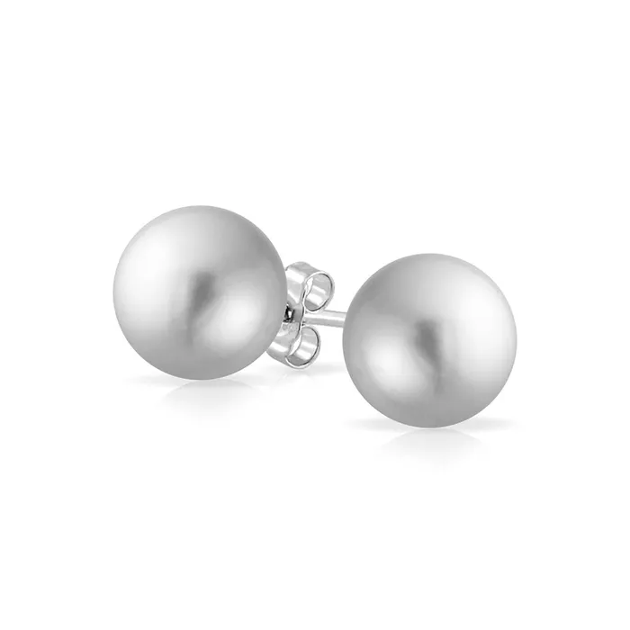 BlingJewelry Wholesale Classic Light Grey Simulated Pearl Drop Ball Earrings in Sterling Silver Earrings BlingJewelry Wholesale Classic Light Grey Simulated Pearl Drop Ball Earrings in Sterling Silver Earrings