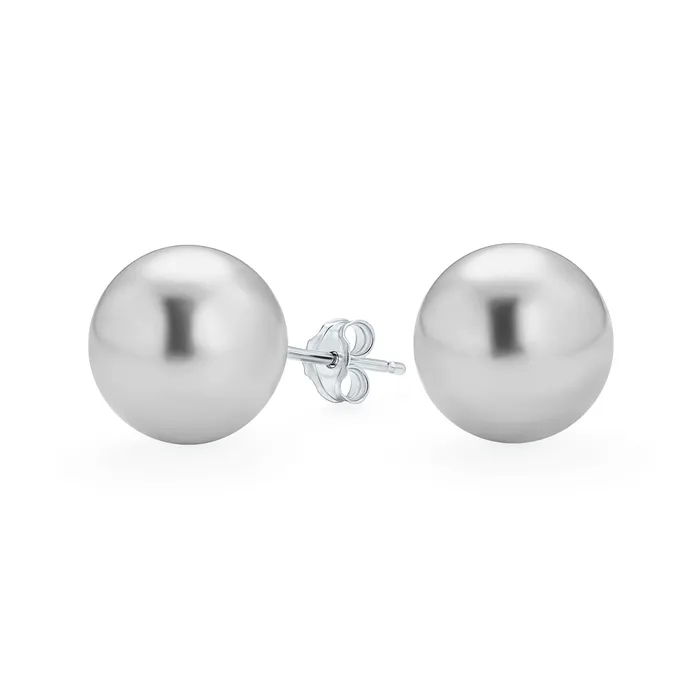 BlingJewelry Wholesale Classic Light Grey Simulated Pearl Drop Ball Earrings in Sterling Silver Earrings BlingJewelry Wholesale Classic Light Grey Simulated Pearl Drop Ball Earrings in Sterling Silver Earrings