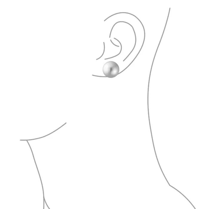 BlingJewelry Wholesale Classic Light Grey Simulated Pearl Drop Ball Earrings in Sterling Silver Earrings BlingJewelry Wholesale Classic Light Grey Simulated Pearl Drop Ball Earrings in Sterling Silver Earrings