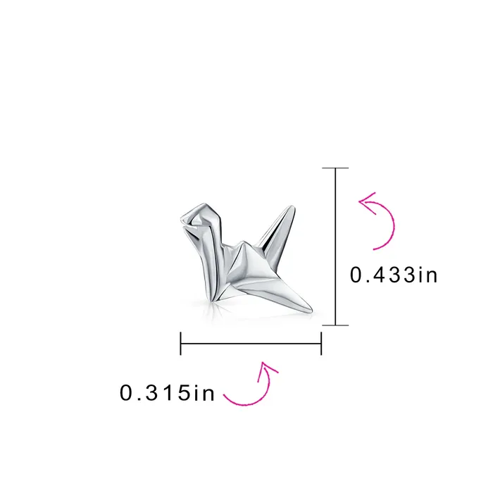 BlingJewelry Wholesale Earrings 3D Geometric Origami Bird Swan Crane Stud Earrings in Sterling Silver BlingJewelry Wholesale Earrings 3D Geometric Origami Bird Swan Crane Stud Earrings in Sterling Silver