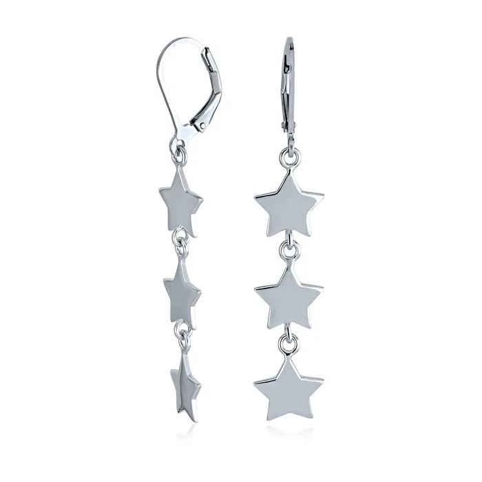 BlingJewelry Wholesale Earrings American Patriotic Celestial Star Dangle Earrings Sterling Silver French Wire BlingJewelry Wholesale Earrings American Patriotic Celestial Star Dangle Earrings Sterling Silver French Wire