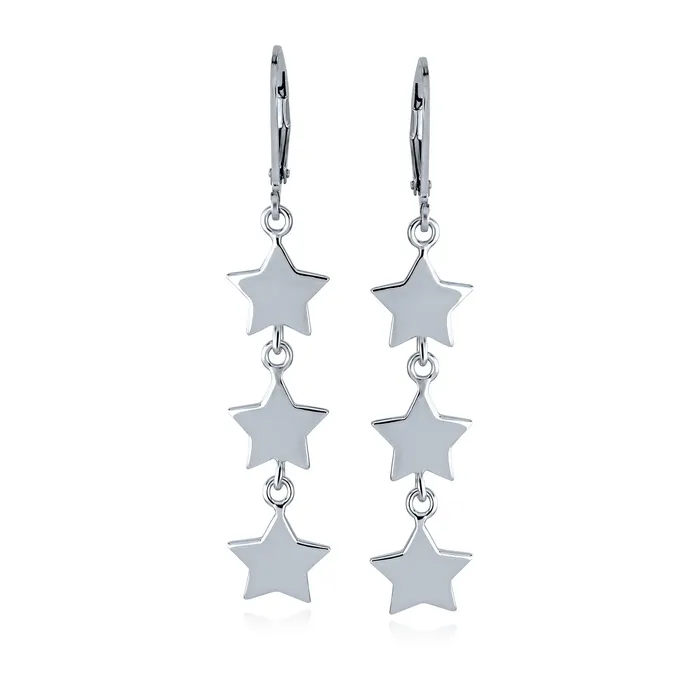 BlingJewelry Wholesale Earrings American Patriotic Celestial Star Dangle Earrings Sterling Silver French Wire BlingJewelry Wholesale Earrings American Patriotic Celestial Star Dangle Earrings Sterling Silver French Wire