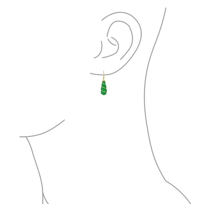 BlingJewelry Wholesale Earrings Classic Green Jade Teardrop Dangle Gemstone Earrings 14K Gold Silver Hook