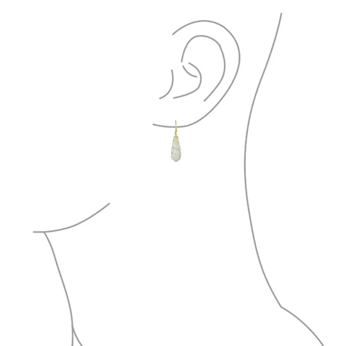 BlingJewelry Wholesale Earrings Classic Green Jade Teardrop Dangle Gemstone Earrings 14K Gold Silver Hook