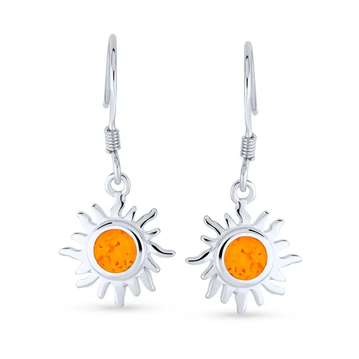 BlingJewelry Wholesale Earrings Irradiance GreenOrange Opal Sunburst Dangle Gemstone Earrings Sterling Silver BlingJewelry Wholesale Earrings Irradiance GreenOrange Opal Sunburst Dangle Gemstone Earrings Sterling Silver