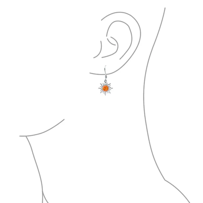 BlingJewelry Wholesale Earrings Irradiance GreenOrange Opal Sunburst Dangle Gemstone Earrings Sterling Silver BlingJewelry Wholesale Earrings Irradiance GreenOrange Opal Sunburst Dangle Gemstone Earrings Sterling Silver